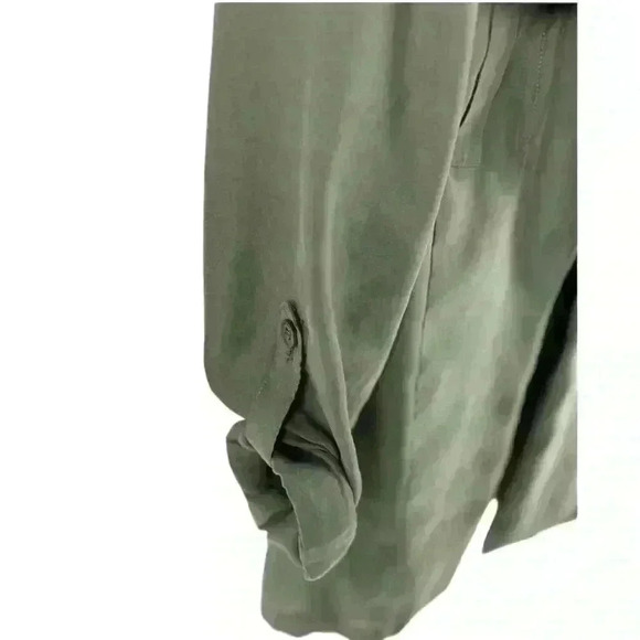Chico’s Women's Army Green Mid-Length Lightweight Shacket Blazer Jacket Small - Picture 3 of 4